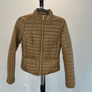 Michael Kors lightweight packable gold jacket